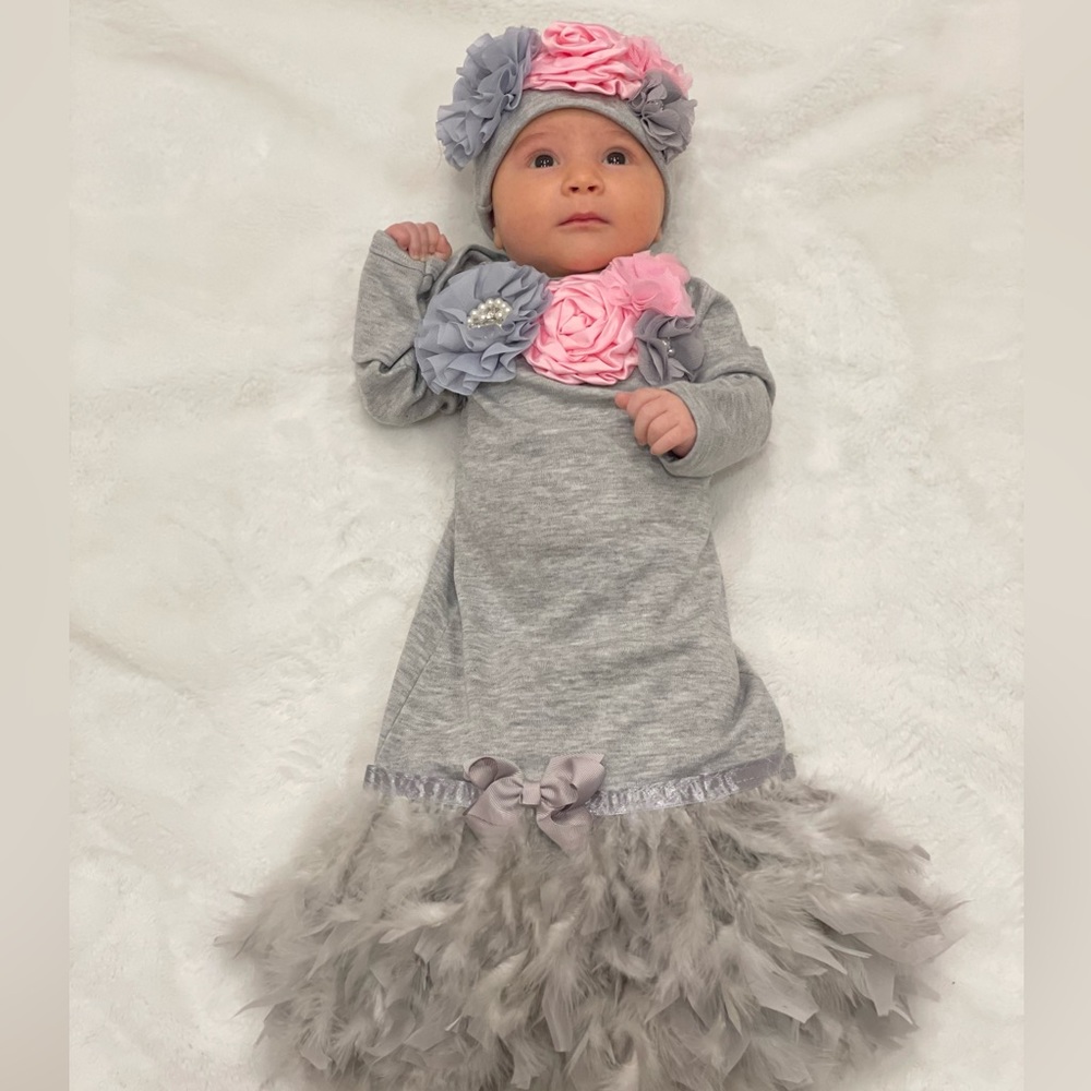 Baby feather gown